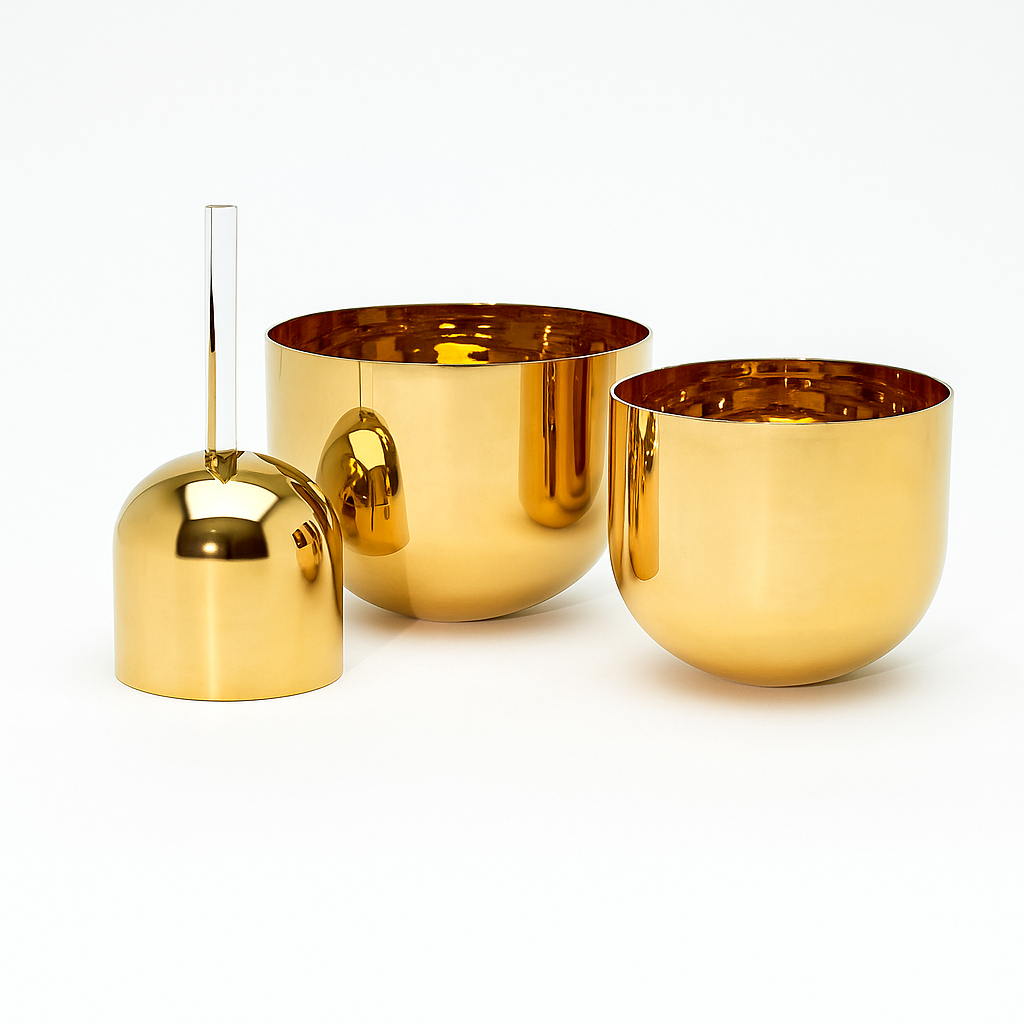 Crystal Bowls de ORO 24K 8"