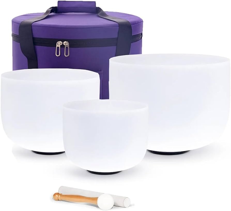 SET 3 Crystal Bowls [8"-10"-12"] + 1 Funda Incluida