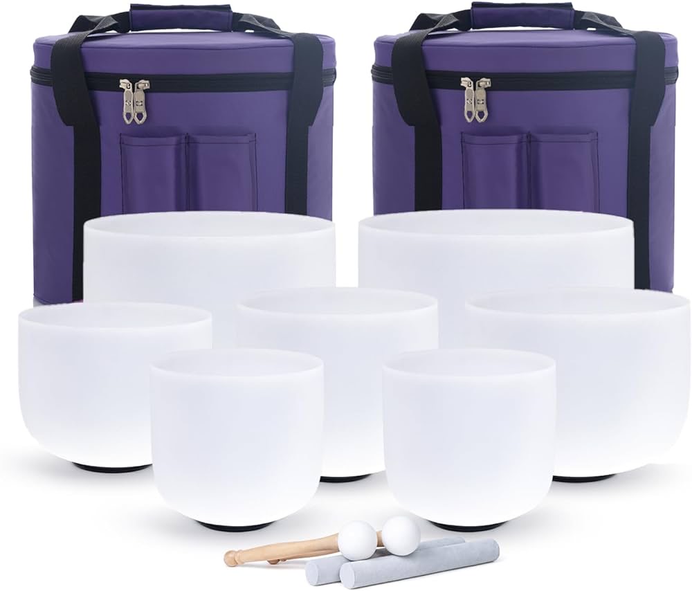 SET 7 Crystal Bowls [Large] 7"-8"-9"-10"-11"-12"-14" + 2 Fundas Incluidas